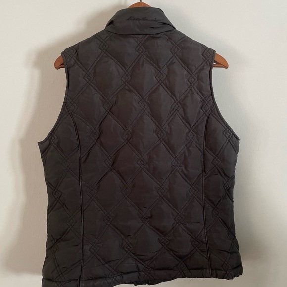Eddie Bauer Goose Down Vest Quilted Black - Picture 10 of 11